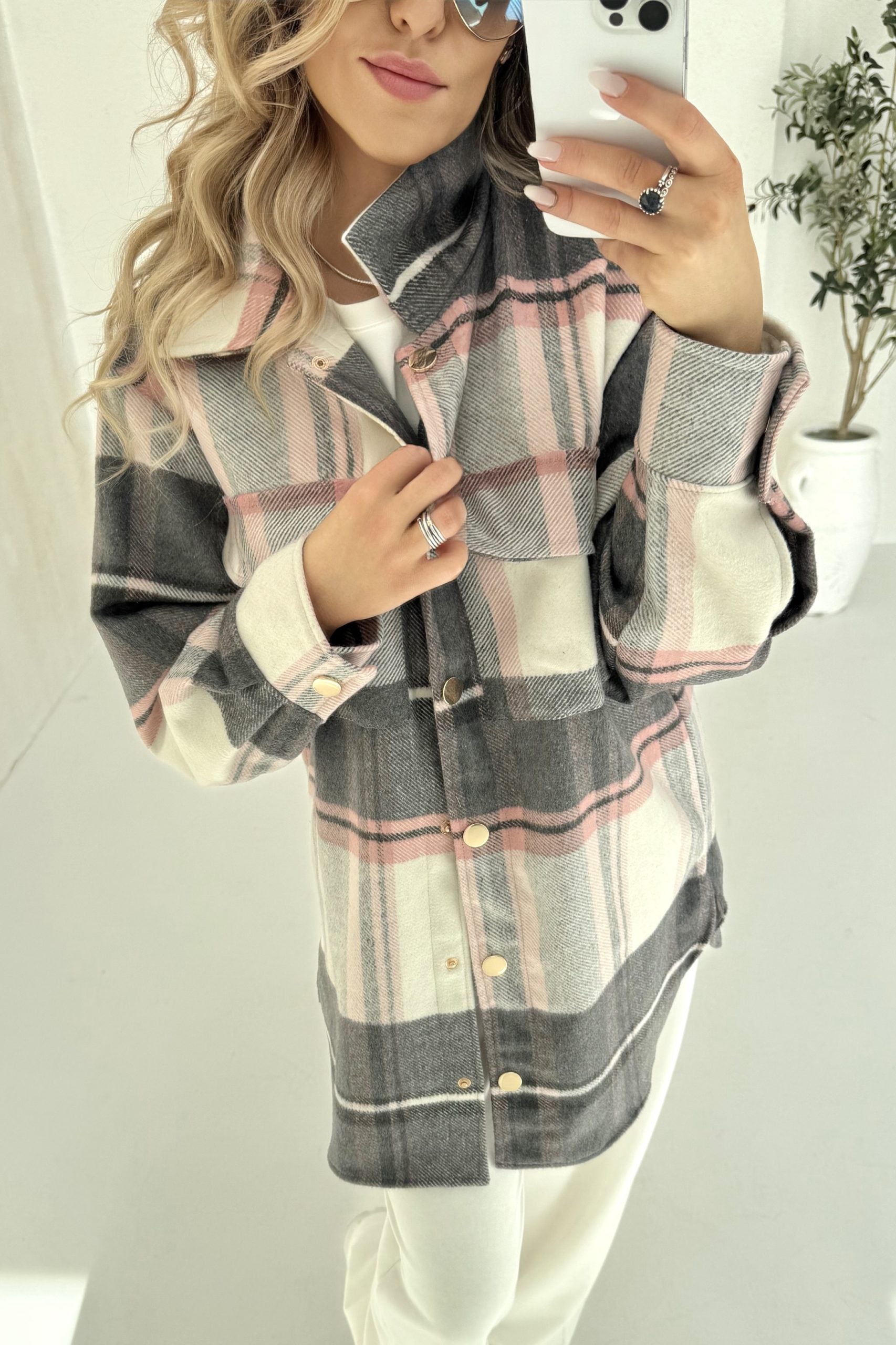 MELODY FLANELL – shirt jacket in pink