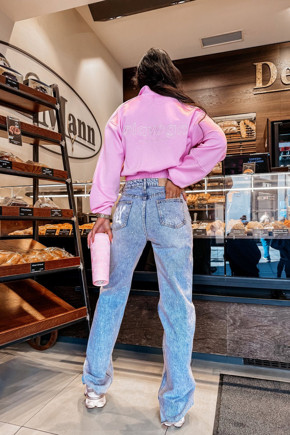 OLAVOGA ROSEA Damen gestreiftes Sweatshirt