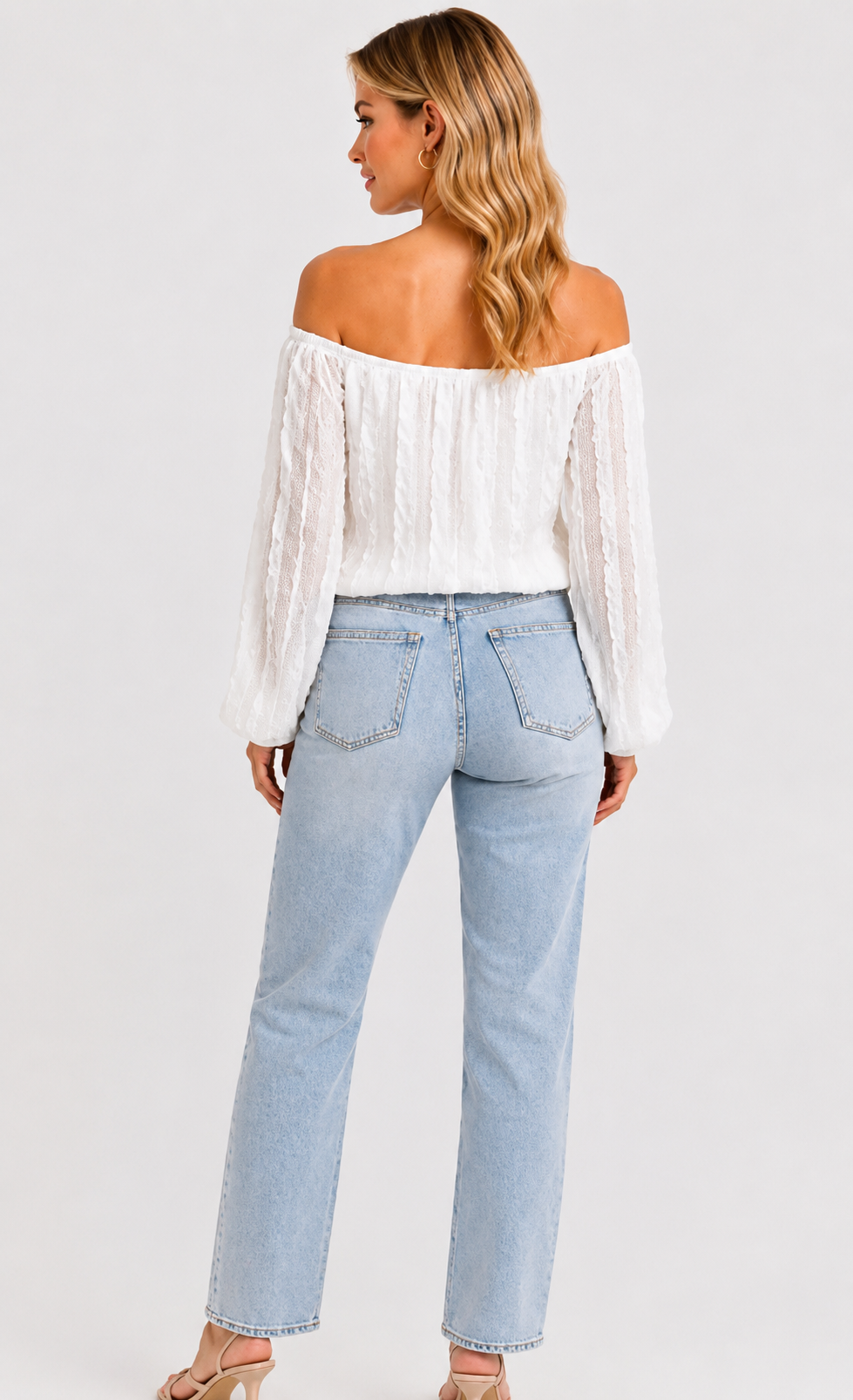 Elegante Off-Shoulder Bluse mit Spitze