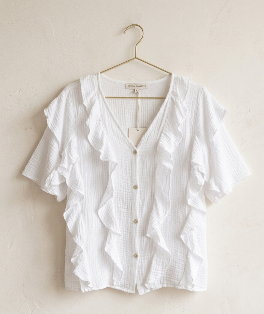 Leichte Musselin-Bluse mit Volants